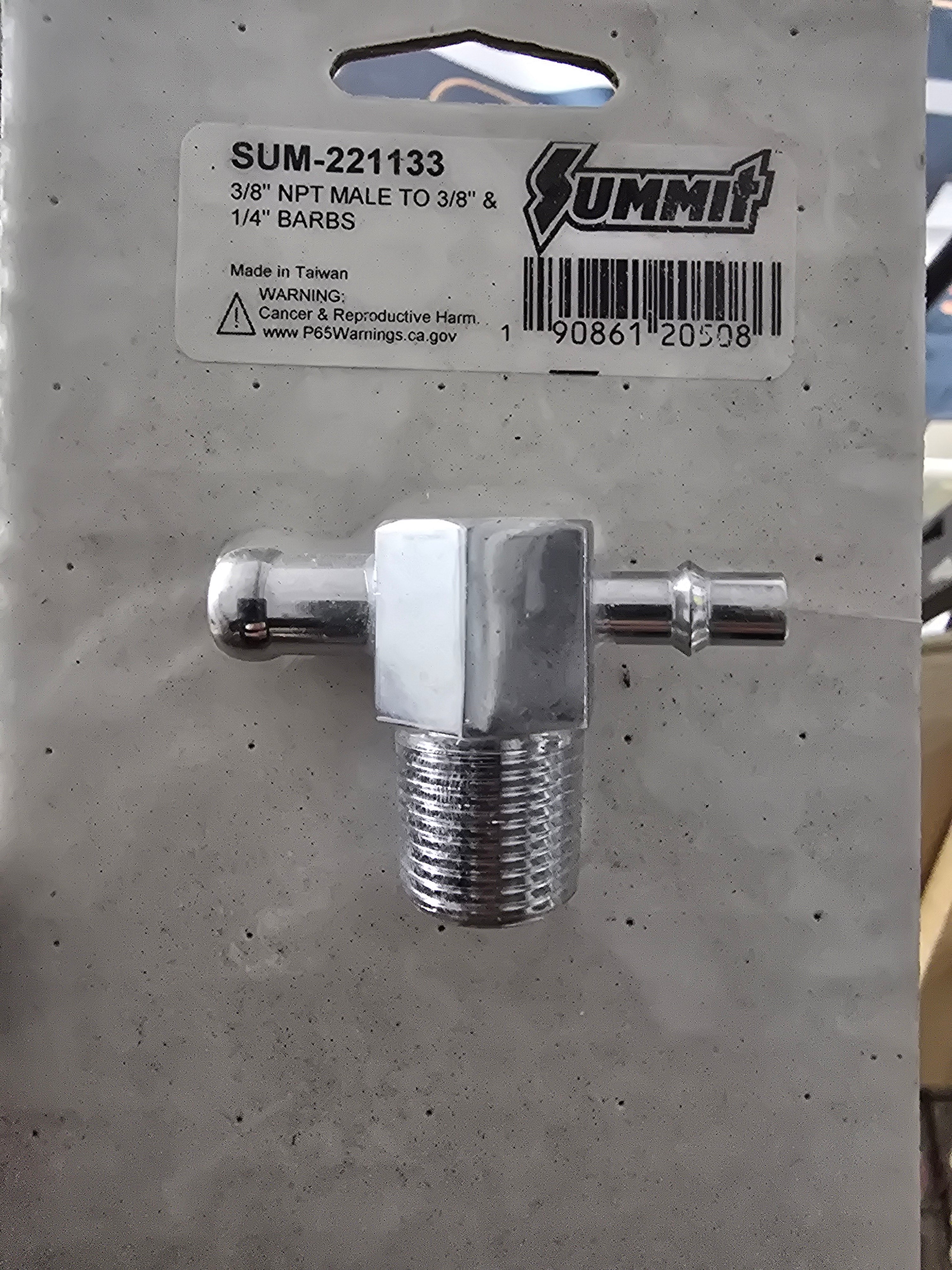 3/8" NPT MALE TO 3/8" & 1/4" BARBS