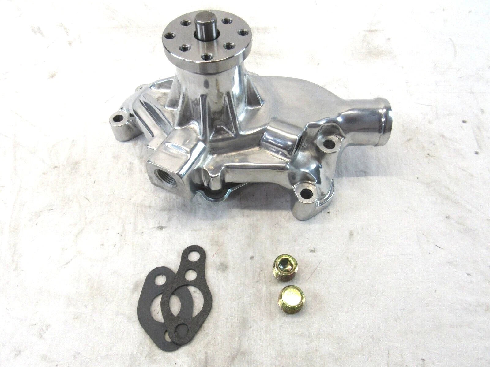 Chevy 327 350 High Perf. Aluminum Short Water Pump w/ Heat Port Polished K71002P