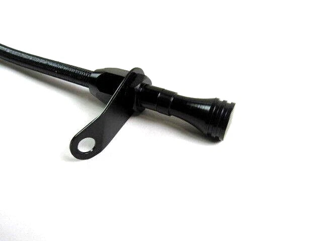 BLK Stainless Braided TH350 Transmission Dip Stick Bell Housing Mount E45502BK