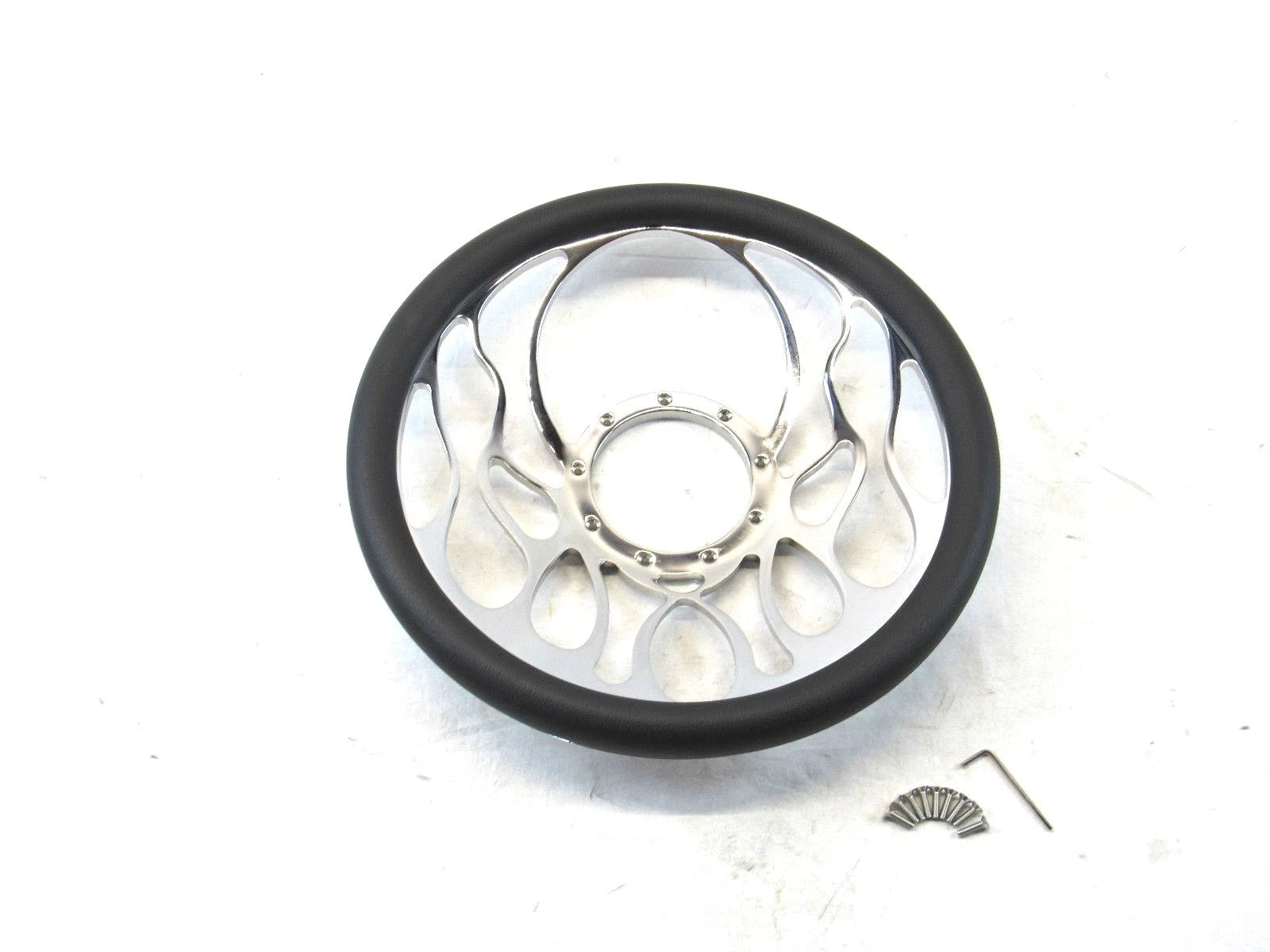 Billet Aluminum 14'' Steering Wheel Half Wrap Black Leather (9 Hole) S82004H