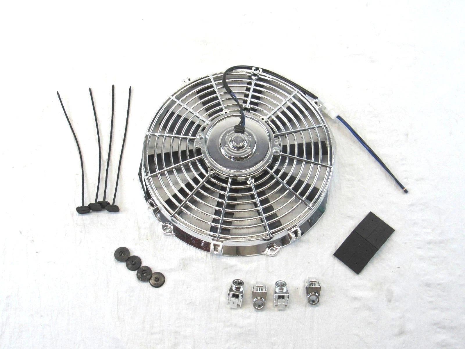 12'' Straight Blade 12v Reversible Electric Fan 1248cfm Chrome K72609C