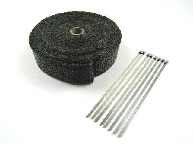 Thermal Exhaust Header Wrap 2''x 33' w/ Ties Black BPH-9901BK