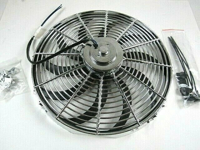 16'' Curved Blade 12V Reversible HD Electric Fan 2500CFM Chrome K72604HDC