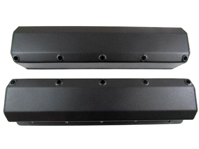 Oldsmobile V8 350, 400, 425, 455 Fabricated Aluminum Valve Cover Set Black Coat E41412BC