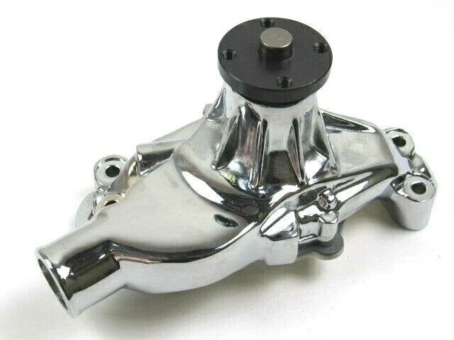 Chevy SBC 327 350 Alum. Short Reverse Rotation Water Pump Chrome K71007C