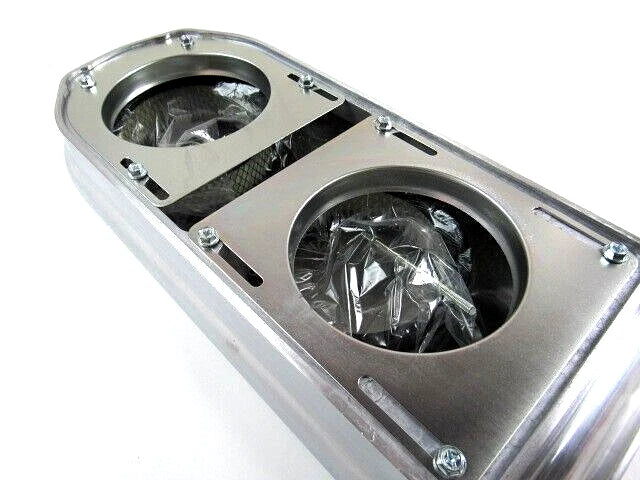 Hillborn Style Dual Quad 4 Barrel " Flames" Aluminum Carb Scoop Polished E40006P