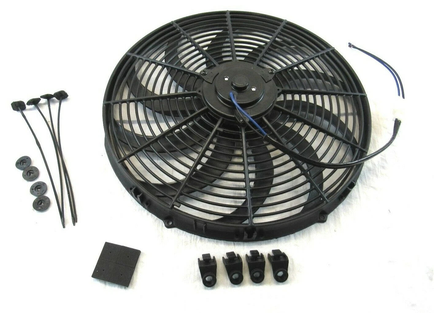 16'' Curved Blade 12V Reversible Electric Fan 3000CFM Black K72605