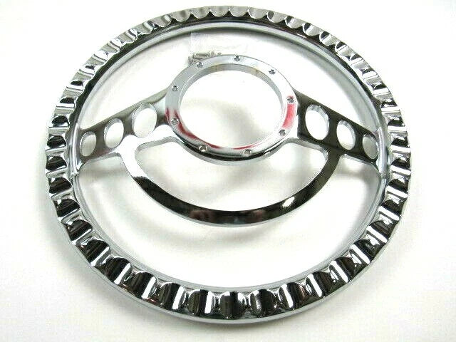 Universal 14'' Aluminum Steering Wheel No Wrap Chrome (9 Hole) S82016F