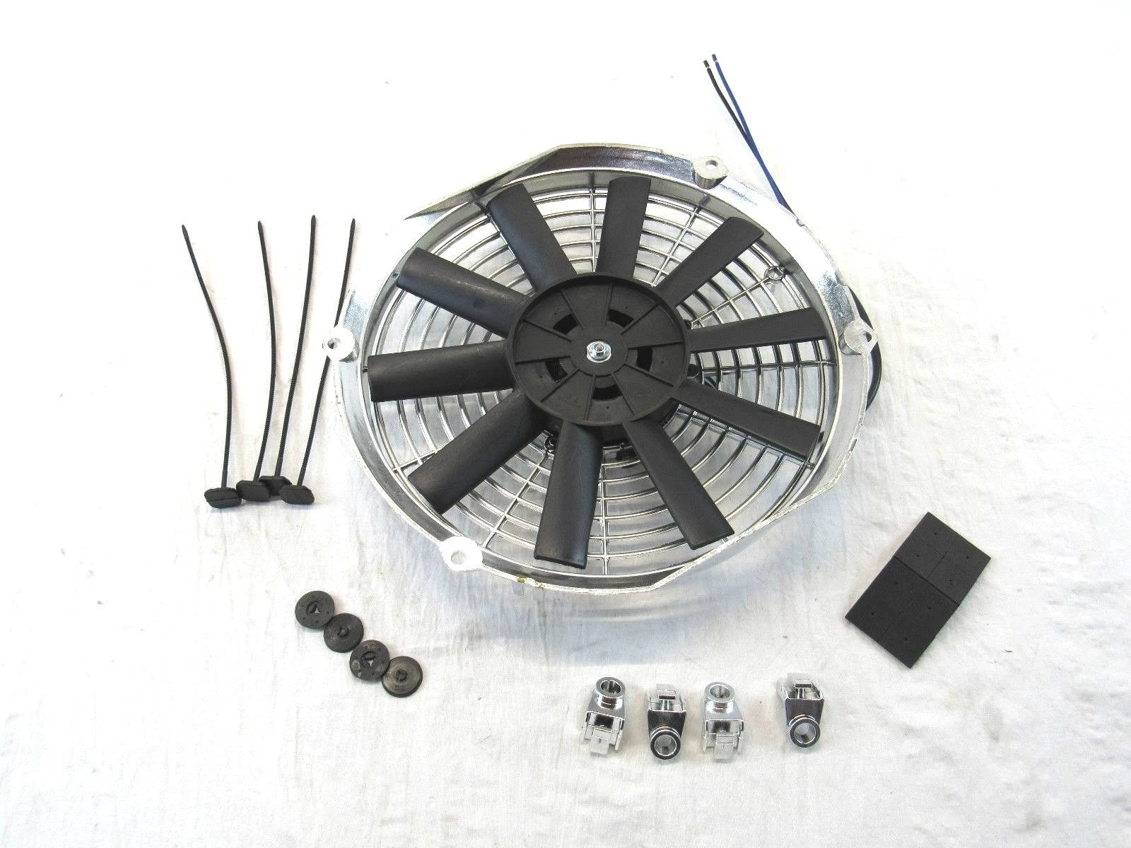 12'' Straight Blade 12v Reversible Electric Fan 1248cfm Chrome K72609C