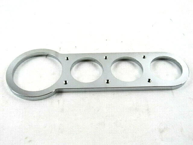 Ball Milled Gauge Panel 1 x 3-1/8" Hole & 3 x 2-1/16" Holes Chrome BPW-4004C