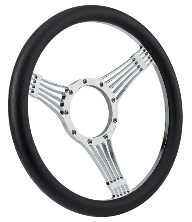 14'' Aluminum BANJO Steering Wheel 9Hole Black Wrap S82018H
