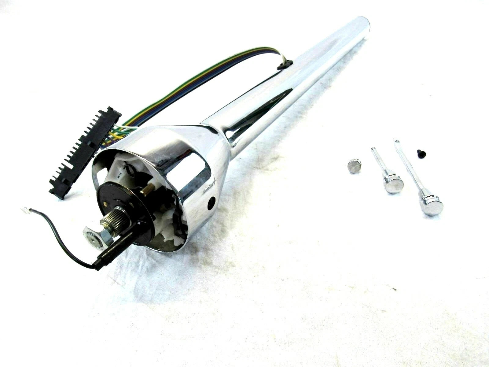 Universal 28" Straight Street/Hot Rod Non-Tilt Chrome Steering Column S81072C