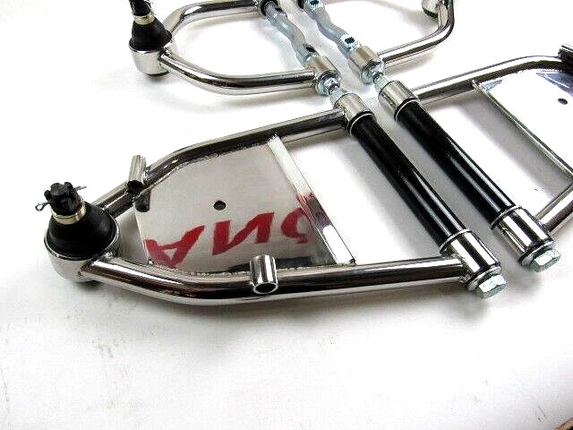 Mustang II Narrowed Control Arms Upper & Lower for Airbag Stainless C21004S