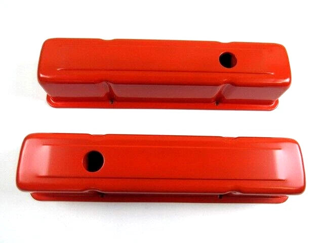 Small Block Chevy 283 327 350 383 Tall Valve Covers Orange