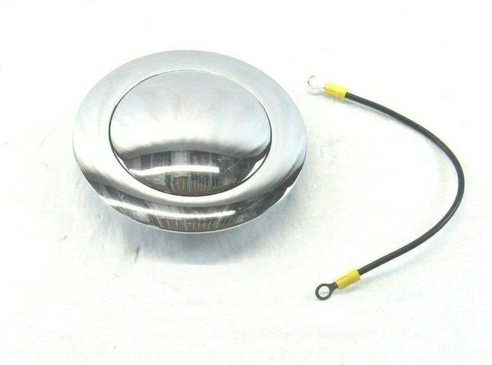 Universal GM 9 Hole Steering Wheel Horn Button Smooth Chrome S83001C
