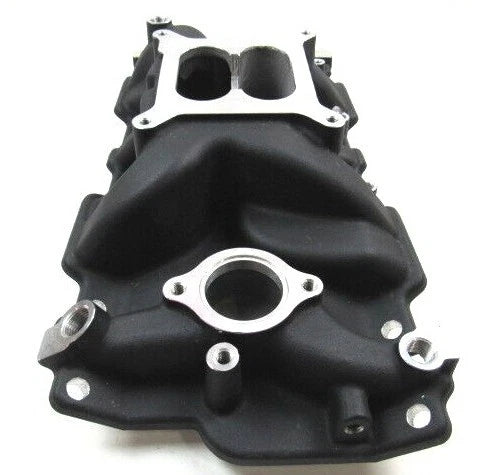 1955-86 Small Block Chevy 350 Dual Plane Alum. Intake Manifold Black E42405BK