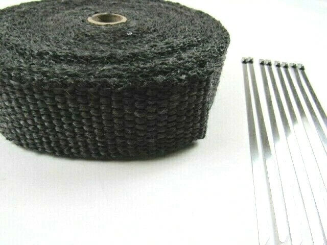 Thermal Exhaust Header Wrap 2''x 33' w/ Ties Black BPH-9901BK