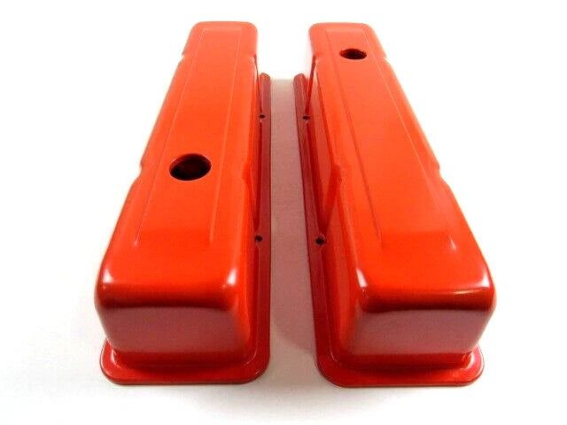 Small Block Chevy 283 327 350 383 Tall Valve Covers Orange