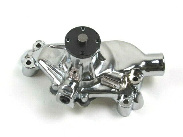 Chevy SBC 327 350 Alum. Short Reverse Rotation Water Pump Chrome K71007C