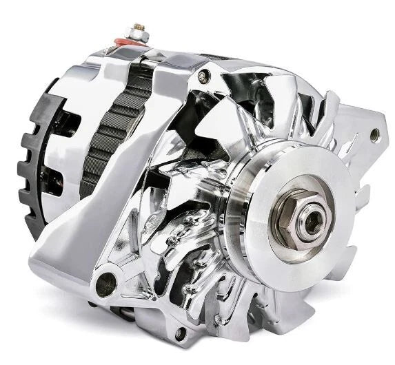 GM 130 Amp High Output Alternator 1 Wire Serpentine pulley Chrome D32007C