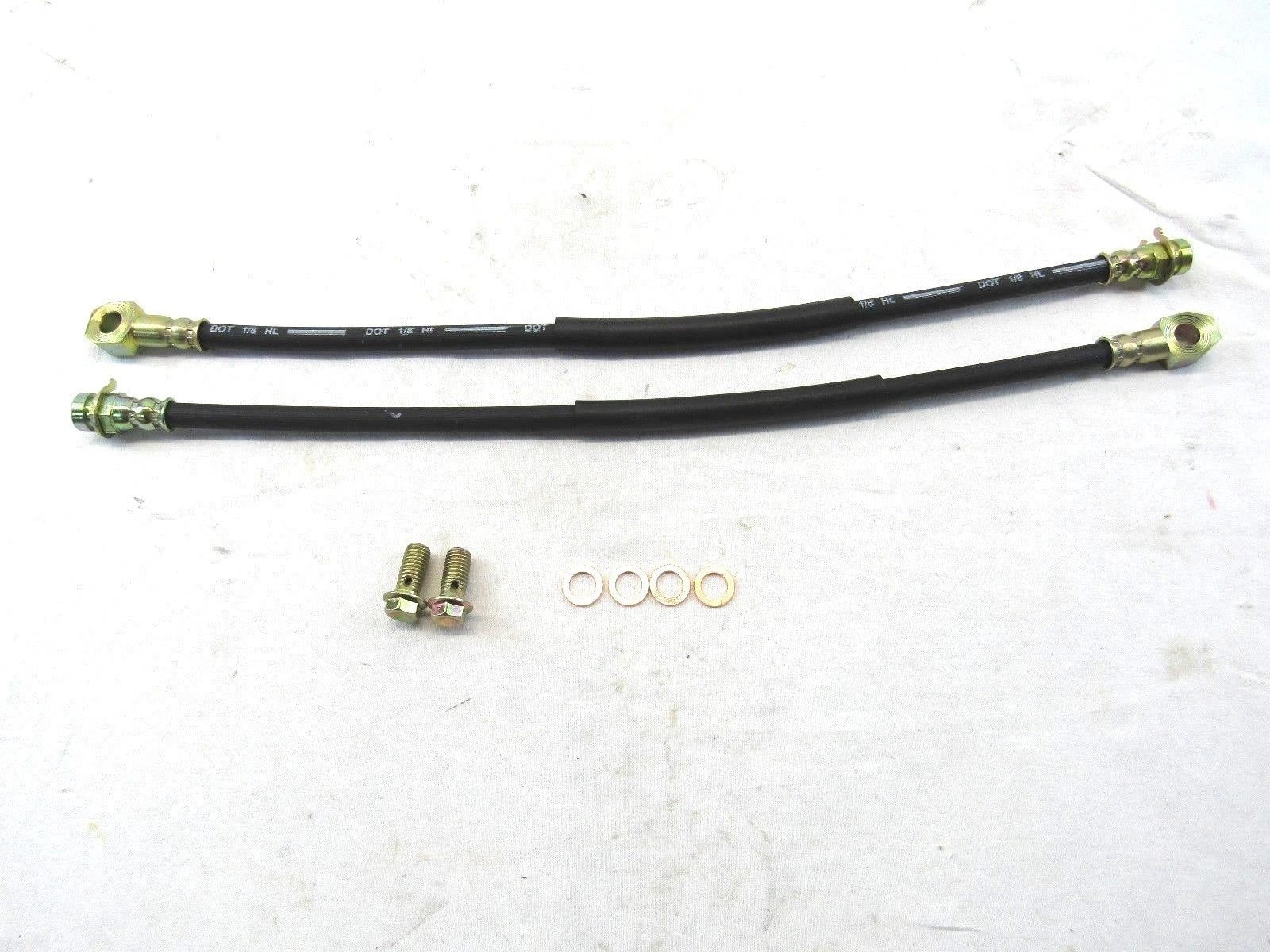 Rubber Brake Line Kit 18" Length 10mm Banjo 3/8 -24 Fitting B10203