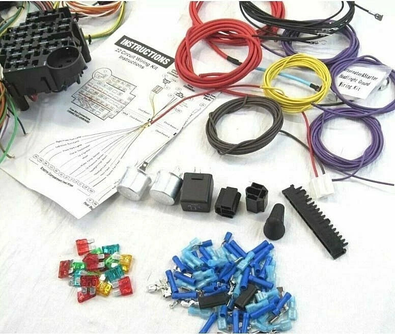 Universal GM 22 Circuit Wiring Harness W/ Fuse Block NEW D31004