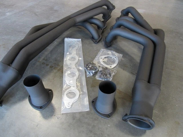 1955-57 Chevy Belair 454 Big Block Chevy Mid Length Header Set Black H60552BK