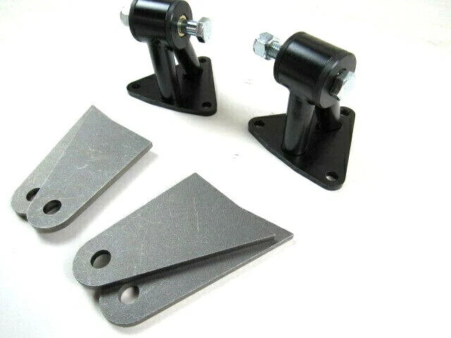 SBC 350 BBC 454 Weld In Engine Motor Mount Set Black E49001BK