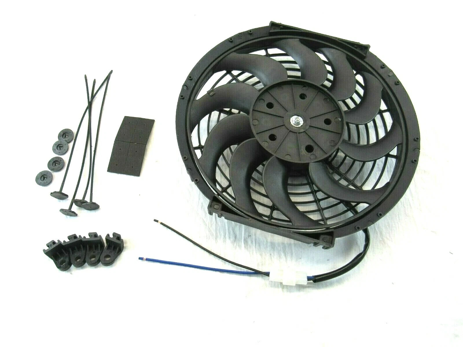 12'' Curved Blade 12V/80W Reversible Electric Fan 1400CFM Black K72602