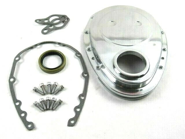 Small Block Chevy SBC 327 350 383 Aluminum Timing Cover Kit Polished