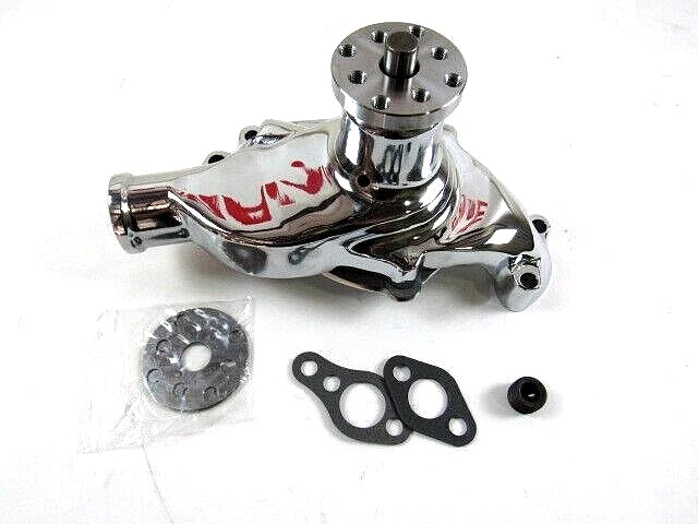 Small Block Chevy 350 High Volume Aluminum Short Water Pump Chrome K71004C