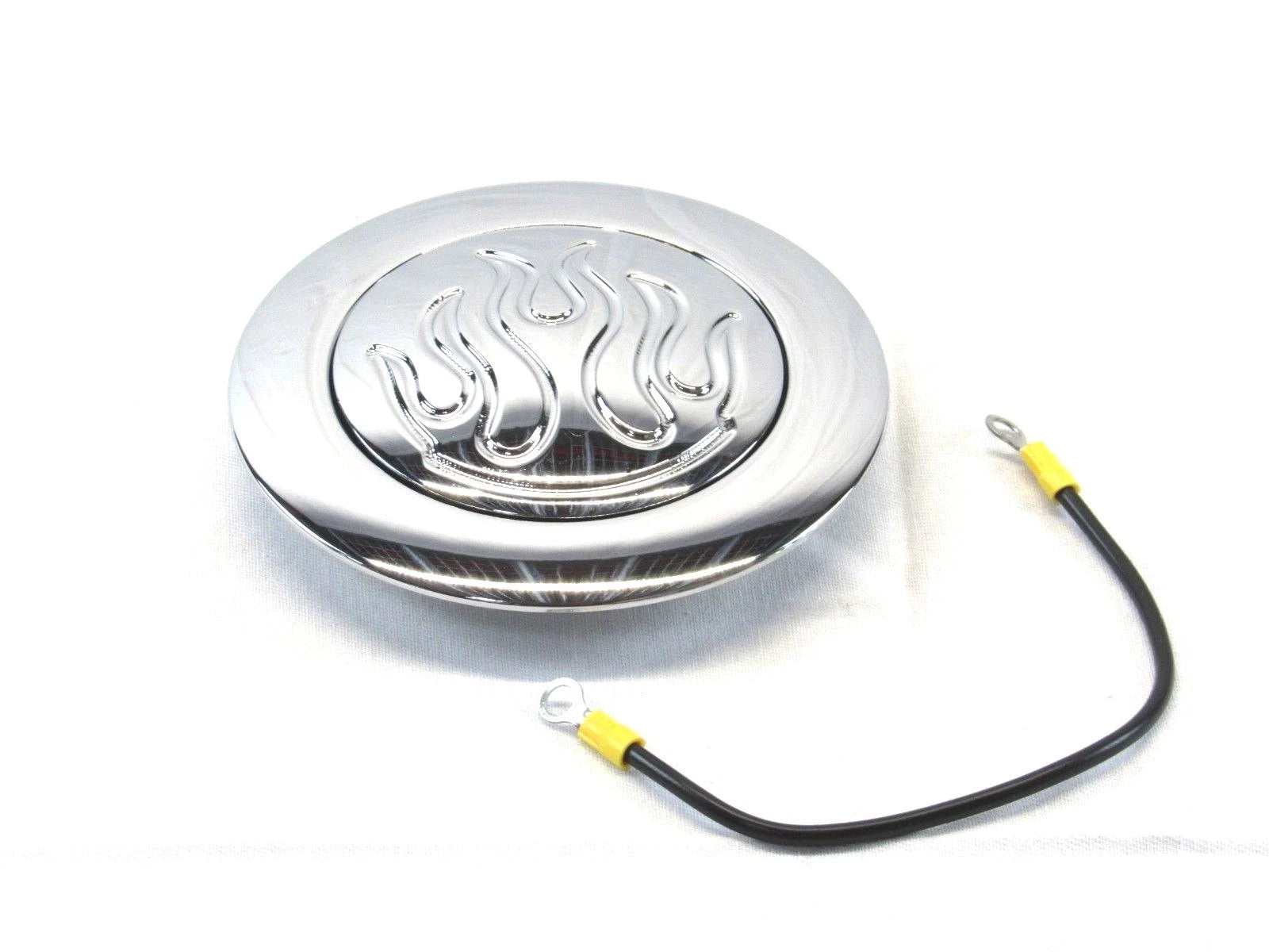 Universal GM 9 Hole Steering Wheel Flame Horn Button Chrome S83002C