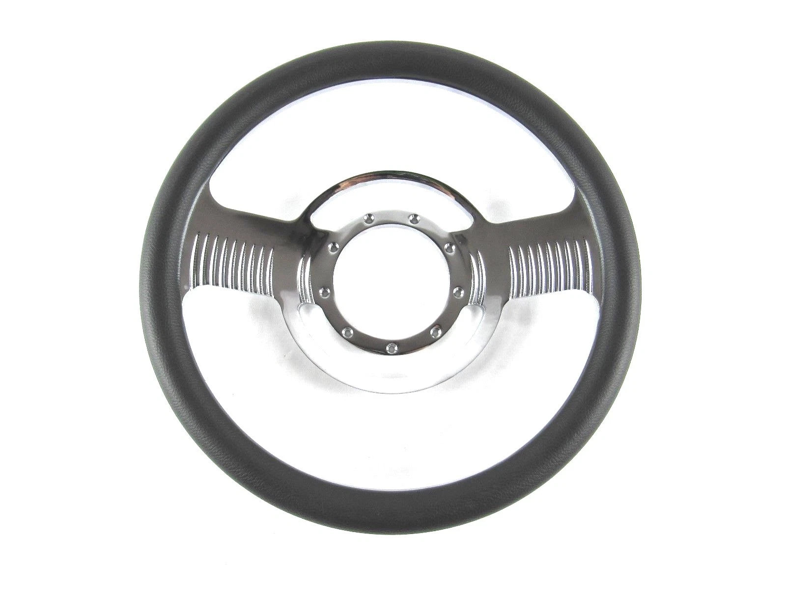 Billet Aluminum 14'' Steering Wheel Half Wrap Black Leather (9 Hole) S82012H