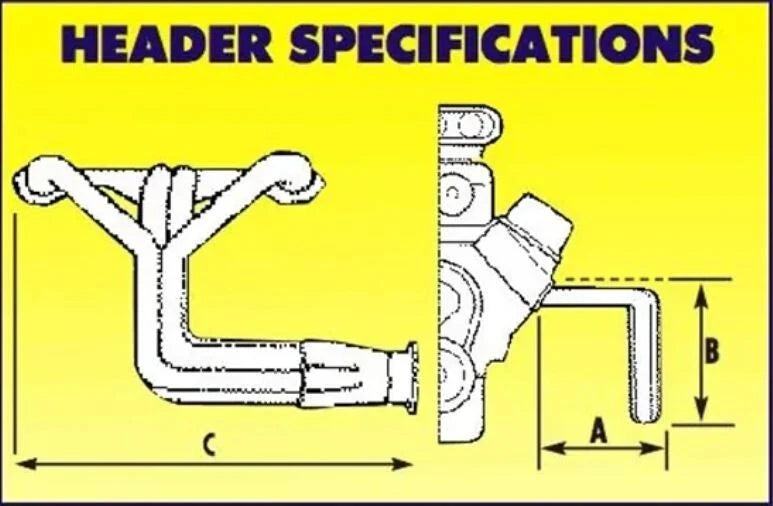Chevy 327 350 Boom Tube Header / Zoomie Header for Sprints Ceramic H60006H