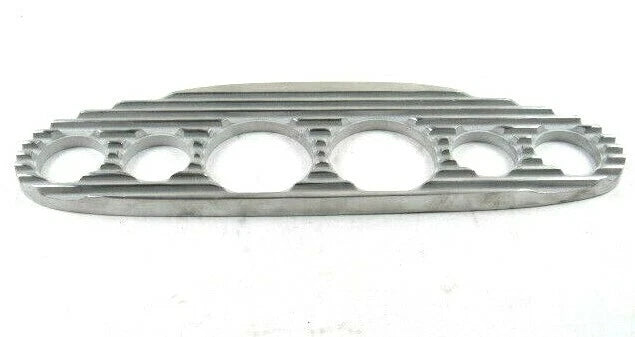 Finned Gauge Panel 2 x 3-3/8" Holes & 4 x 2-1/16" Holes Polished W93001P