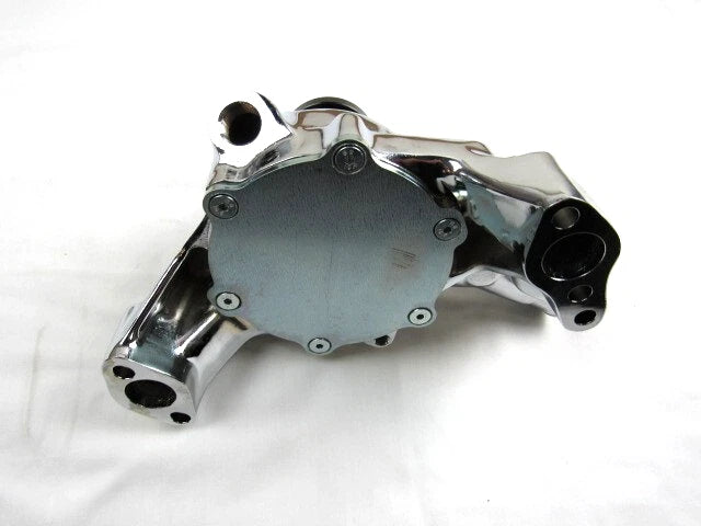 SBC Chevy 327 350 383 Aluminum Long Reverse Rotation Water Pump Chrome K71005C