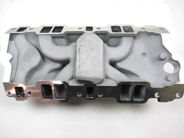 1955-86 Small Block Chevy 350 Dual Plane Alum. Intake Manifold Black E42405BK