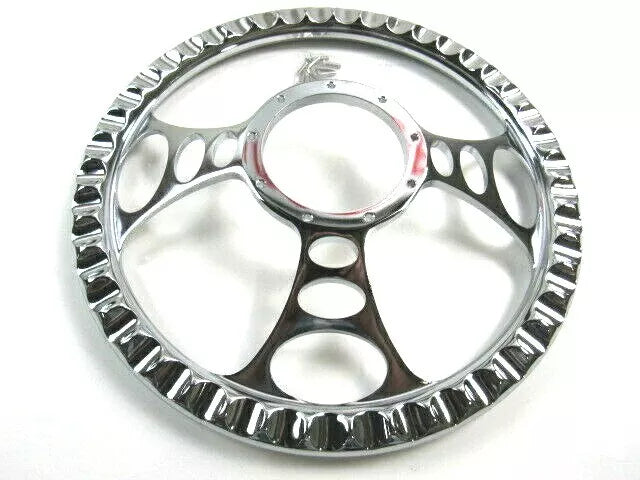 Universal 14'' Aluminum Steering Wheel No Wrap Chrome (9 Hole) S82017F