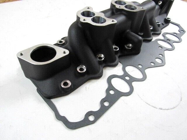 1932-48 Ford Flathead Dual Carb Intake Manifold Black E42501BK