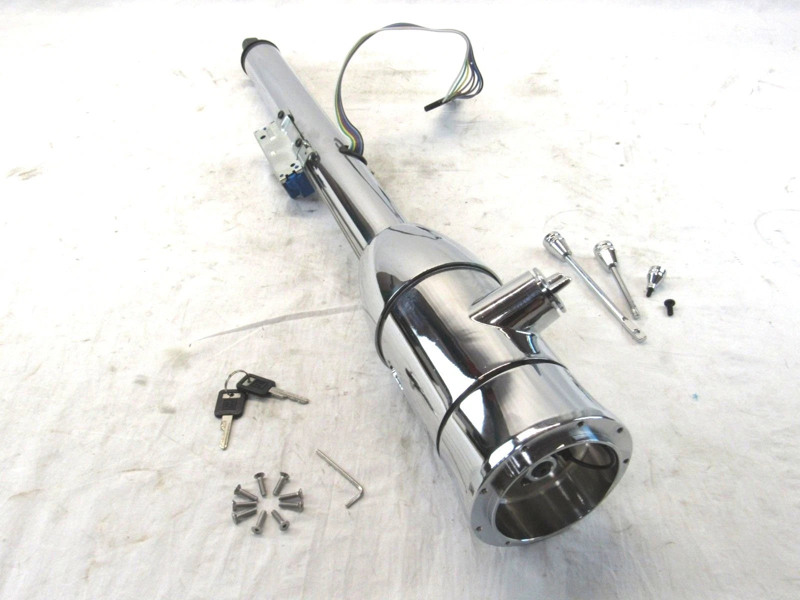 28" Tilt Steering Column Manual W/ Key & Wheel Adapter Chrome S81033C