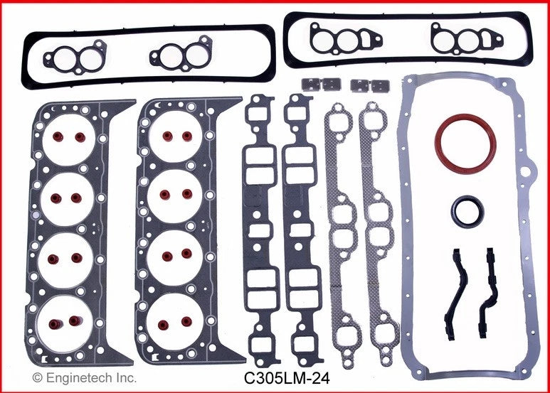 Full Engine Gasket Set for 1985-1995 Chevrolet 305 5.0L V8 TBI TPI 1 Rear Seal