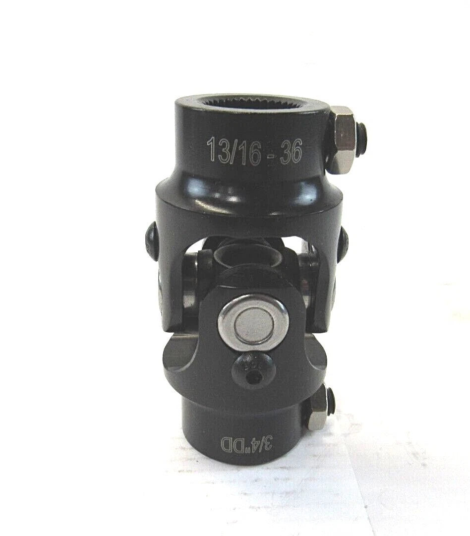 13/16'' -36 X 3/4" DD Universal Steering Shaft U-Joint Black Steel S83148Bk