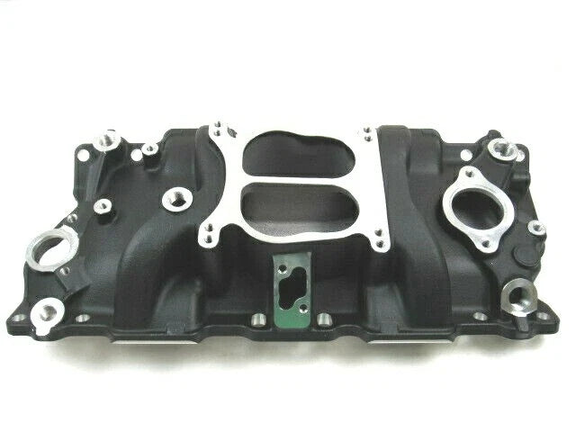 1957-95 Chevy SBC 350 383 Aluminum Dual Plane Intake Manifold Black E42401BK