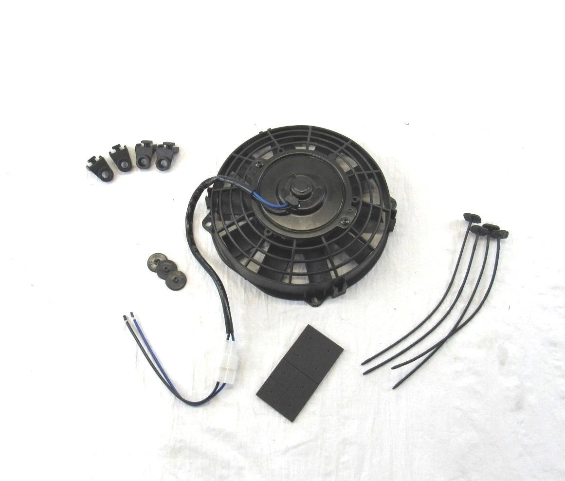 Universal 8" Straight Blade Reversible Fan 12V 605CFM Black K72606