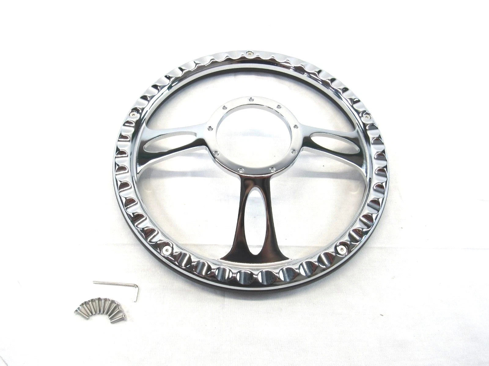 Billet Aluminum 14'' Steering Wheel Half Wrap Black Leather (9 Hole) S82024H