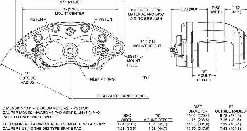 GM Chevelle Camaro Dual Piston Brake Calipers w/ Pads Red B12508R