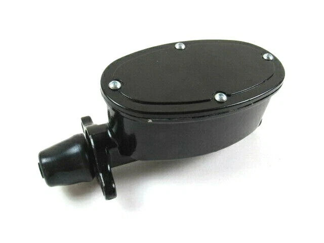 1-1/8'' Aluminum Oval Dual Master Cylinder 9/16'' & 1/2'' Ports Black B10015BK
