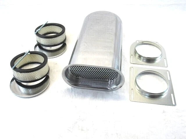 Hillborn Style Dual Quad 4 Barrel Aluminum Carb Scoop Polished