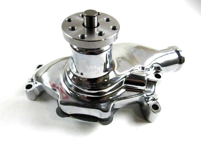 Chevy 327 350 383 High Volume Alum. Short Water Pump w/ Heat Port Chrome K71002C
