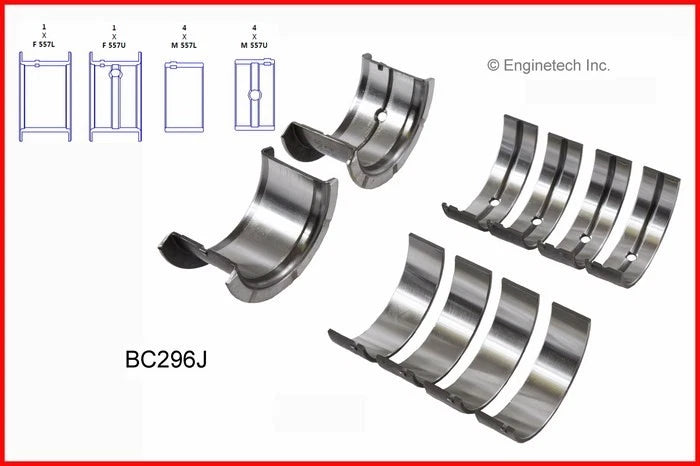 Main & Rod Bearings w/ Piston Rings for 1968-1986 Chevrolet SBC 5.7L 350 327 V8